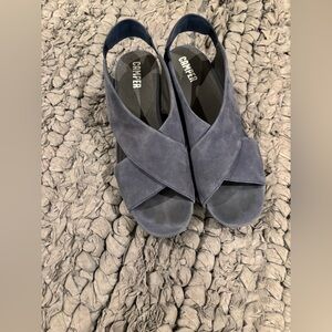 Camper Women's Light Blue Suede Criss Cross Sandals